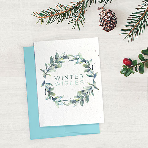 Eco-friendly and plantable seed cards for the holiday season.