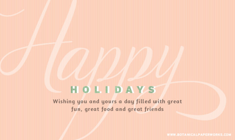 Happy Holidays from Botanical PaperWorks
