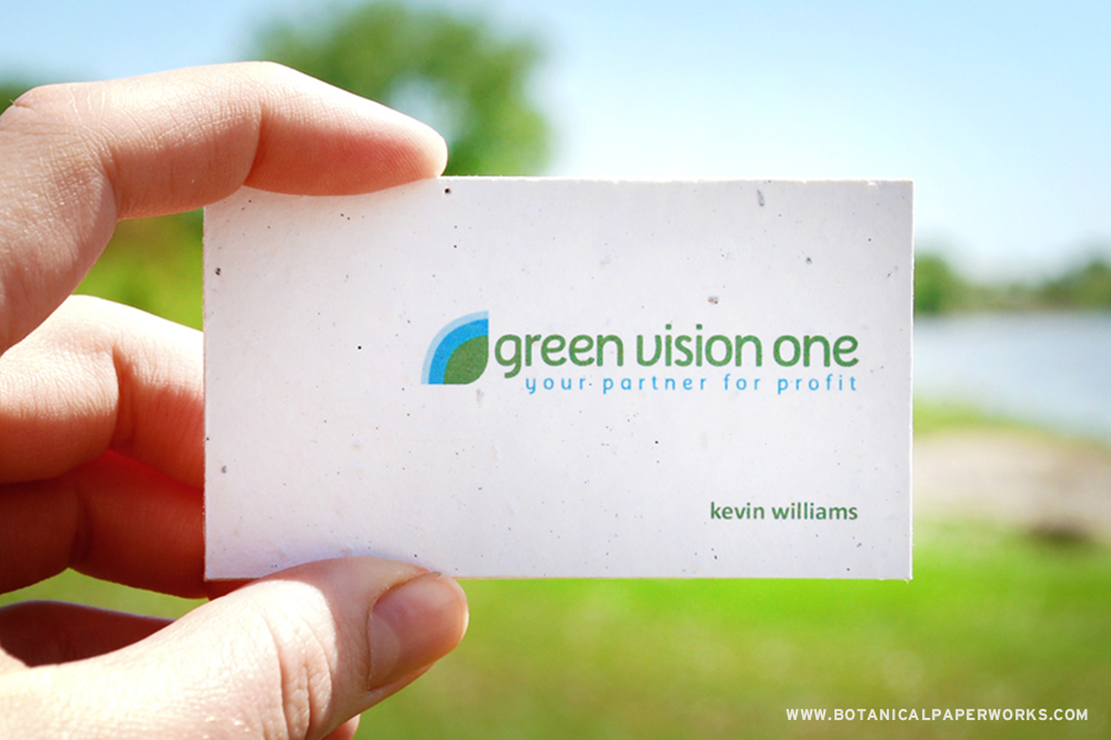 Green Vision One Seed paper business cards