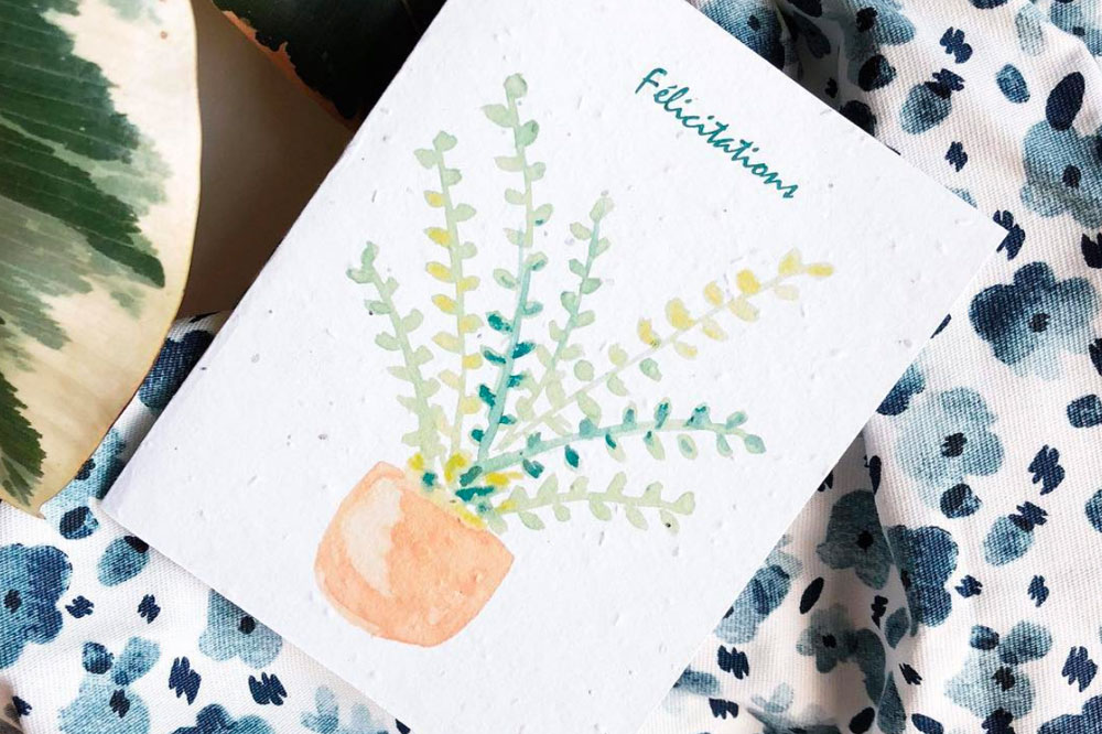 Plantable seed paper greeting card